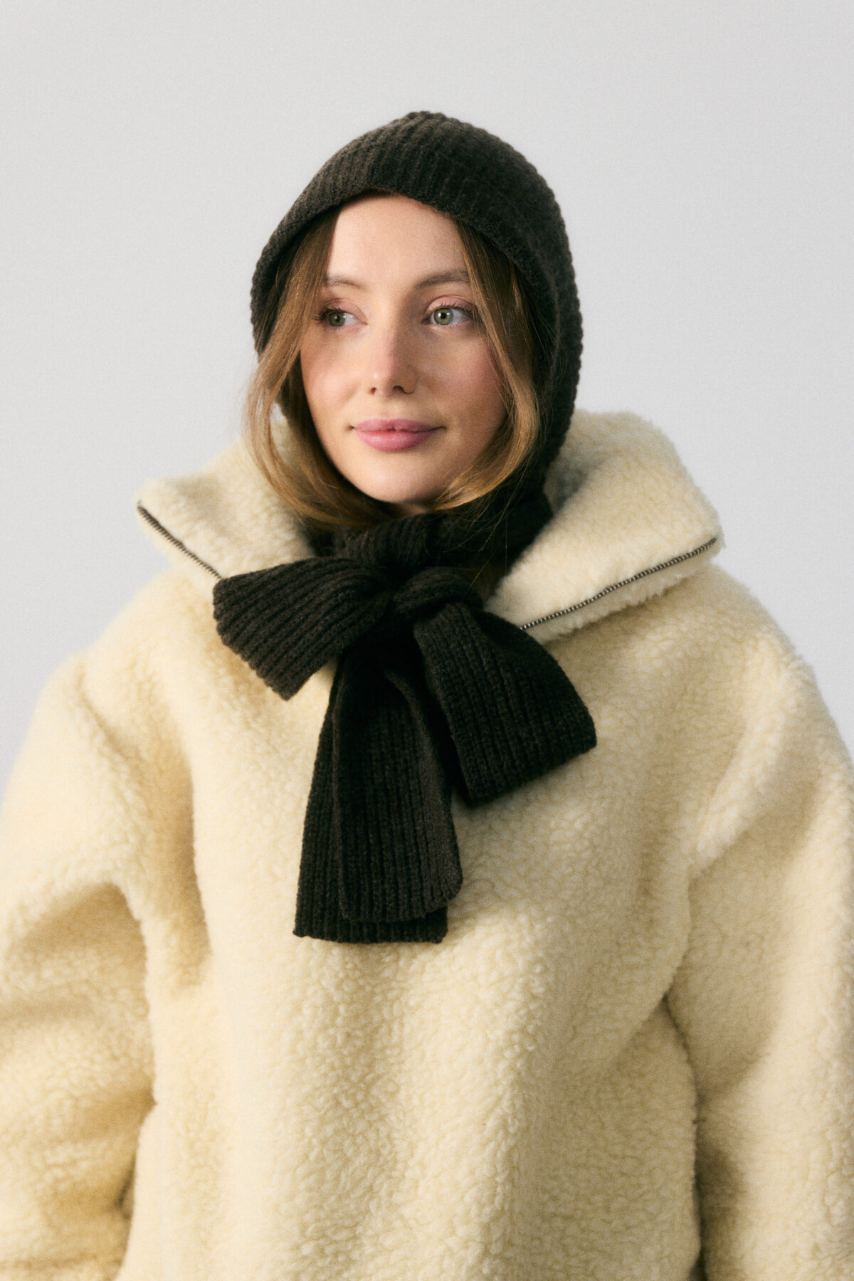 Balaclava z szalem Brown