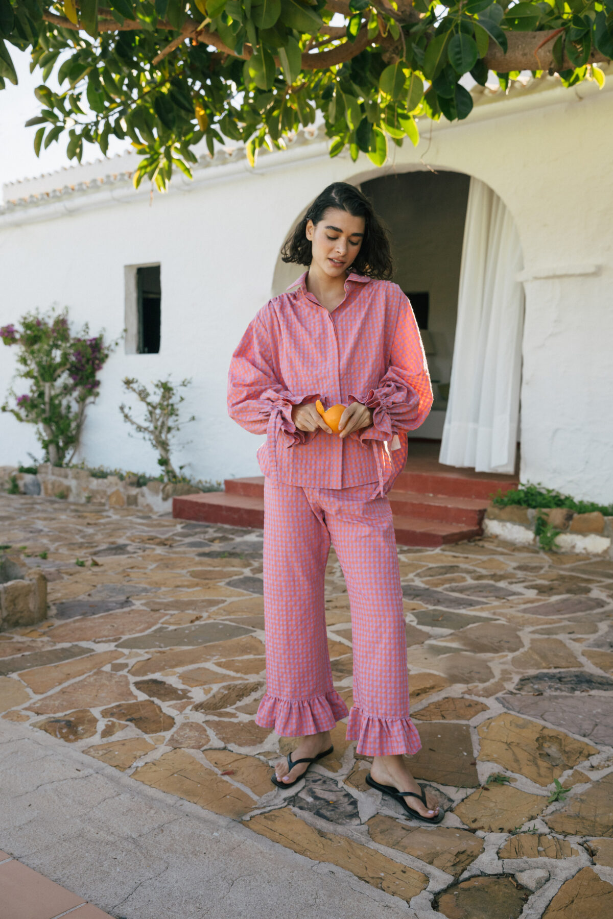 Spodnie Calais Pink Cotton
