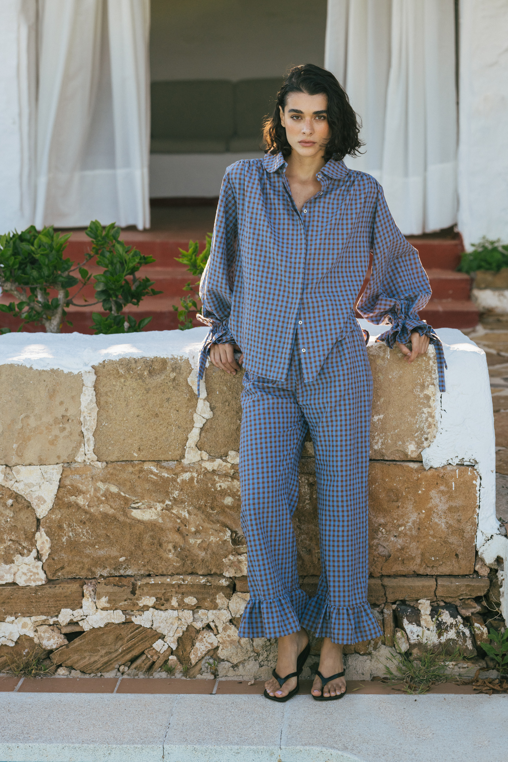 Spodnie Calais Blue Cotton