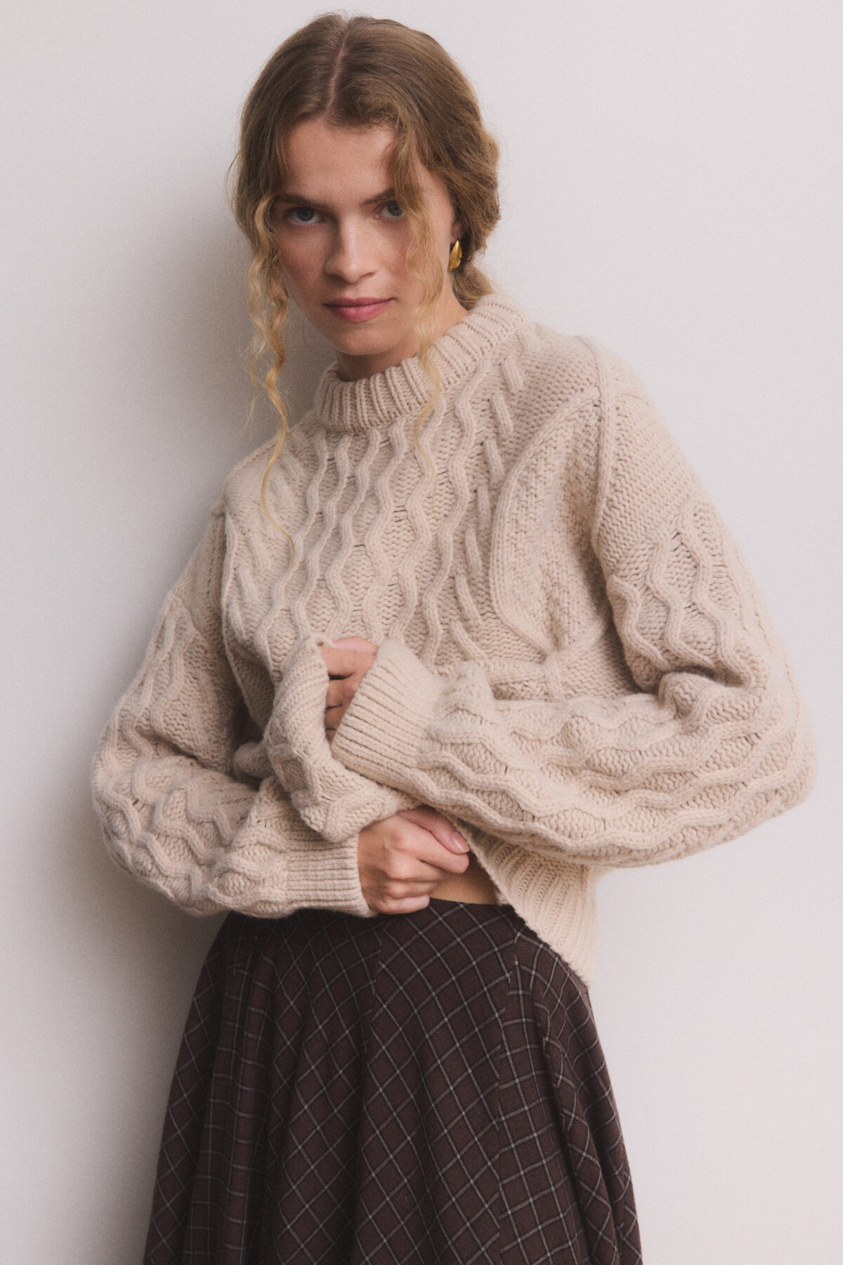 Sweter Aran Ecru
